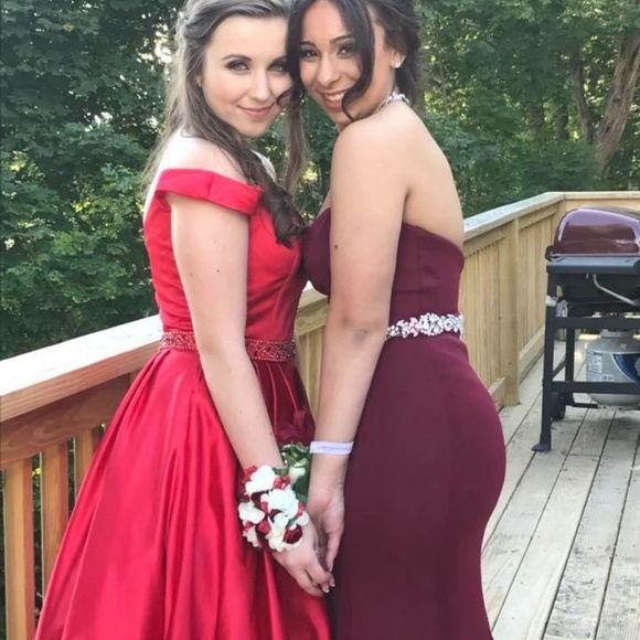 Burgundy Jovani Prom Dress #34010 - Picture 5 of 5